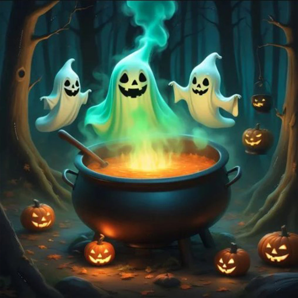 Diamond Painting - Full Round - Halloween ghost (30*30CM)