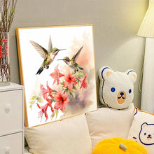 Load image into Gallery viewer, Diamond Painting - Full Round - Hummingbird holding a flower (40*40CM)
