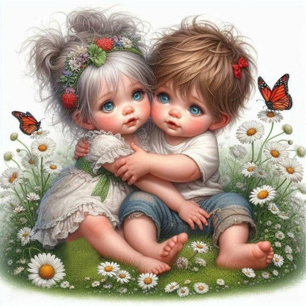 Diamond Painting - Full Round - Cute child (30*30CM)
