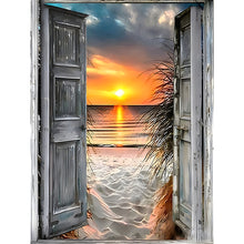 Load image into Gallery viewer, 4pcs Round Diamond Painting Set - Beach Scenery (30*40CM)
