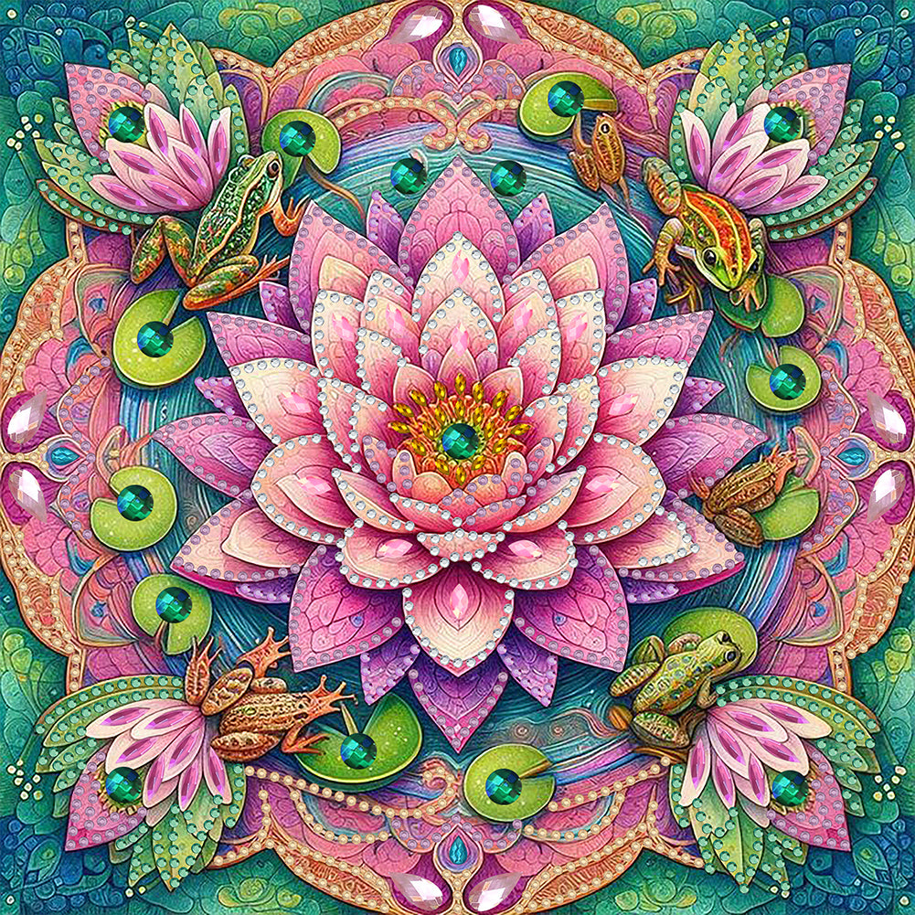 Diamond Painting - Partial Special Shaped - Lotus (30*30CM)