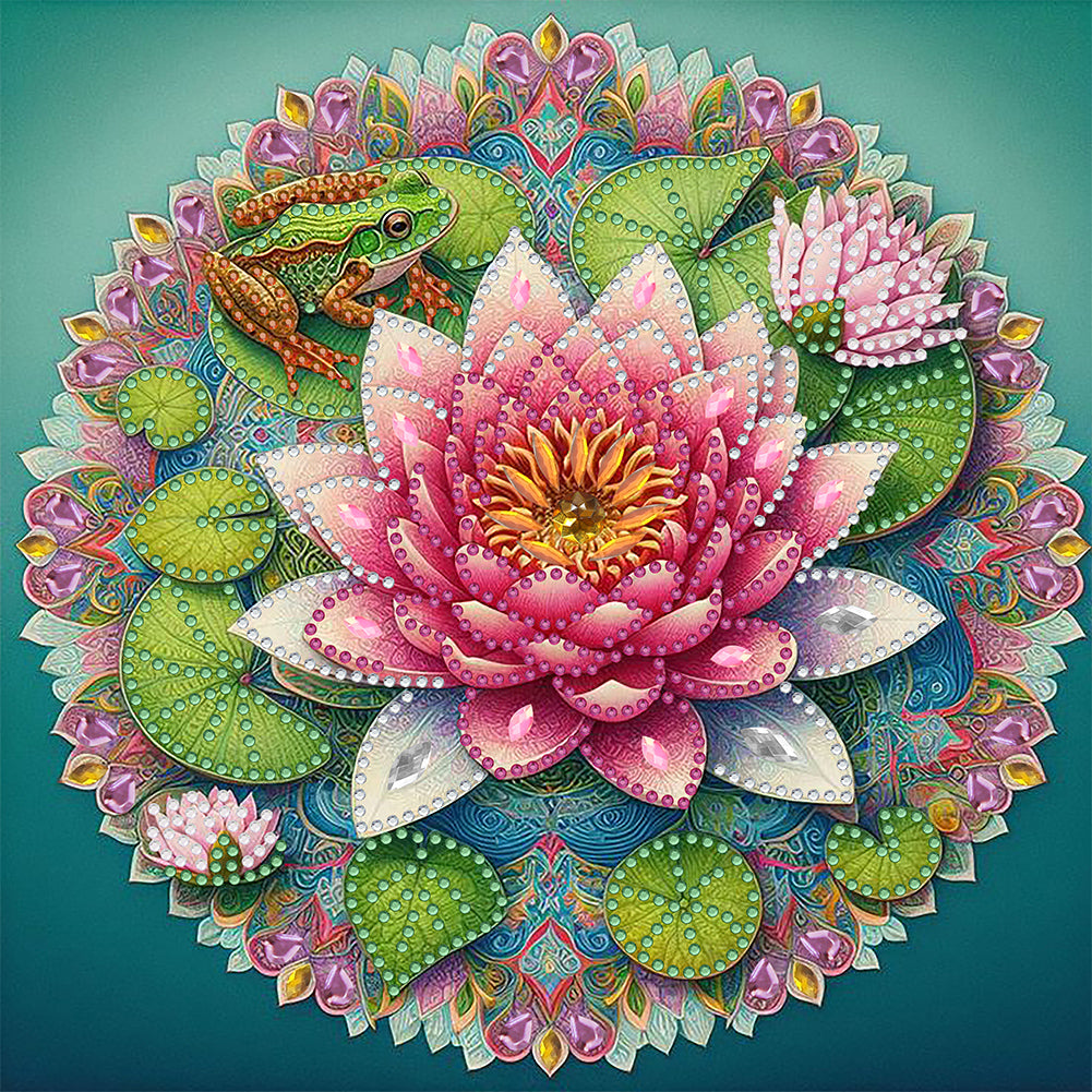 Diamond Painting - Partial Special Shaped - Lotus (30*30CM)