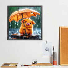 Load image into Gallery viewer, Diamond Painting - Full Round - Pig under the umbrella (40*40CM)
