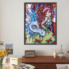 Load image into Gallery viewer, Diamond Painting - Full Round - Girl and dragon (40*50CM)
