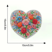 Load image into Gallery viewer, 4Pcs Wooden Love Flower Plants DIY Diamond Painting Placemats with Holder
