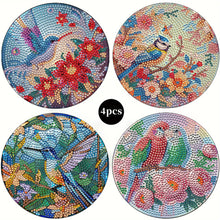 Load image into Gallery viewer, 4Pcs Wooden Birds DIY Diamond Painting Placemats with Holder for Home Decor
