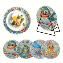 Load image into Gallery viewer, 4Pcs Wooden Animal DIY Diamond Painting Placemats with Holder for Home Decor
