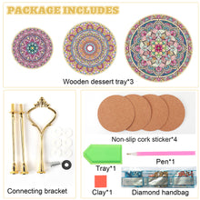 Load image into Gallery viewer, 3 Tier Acrylic Mandala Diamond Painting Cake Snack Stand for Afternoon Tea
