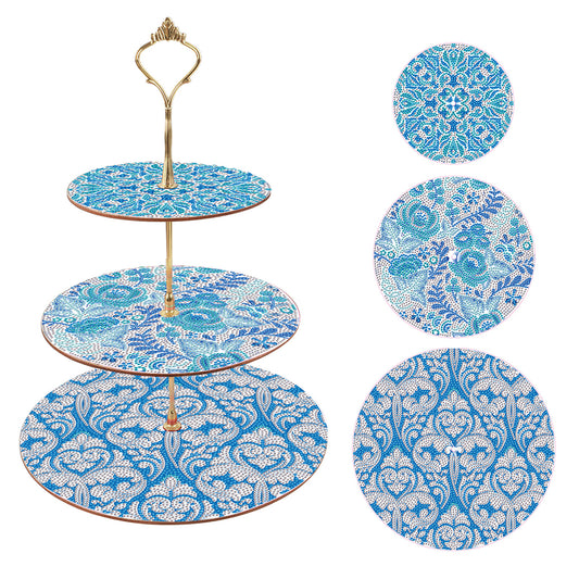 3 Tier Acrylic Mandala Diamond Painting Cake Snack Stand for Afternoon Tea