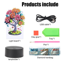 Load image into Gallery viewer, Flower Diamond Painting Night Light 5D DIY Diamond Painting Lamp (Tree)
