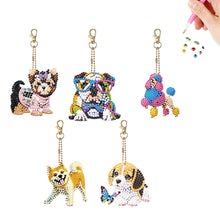 Load image into Gallery viewer, 5Pcs Acrylic Double Sided Dog Diamond Painting Keychain for Beginners Adults
