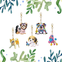 Load image into Gallery viewer, 5Pcs Acrylic Double Sided Dog Diamond Painting Keychain for Beginners Adults
