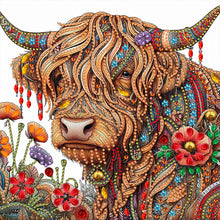 Load image into Gallery viewer, Diamond Painting - Partial Special Shaped - Poppy Highland Yak (30*30CM)
