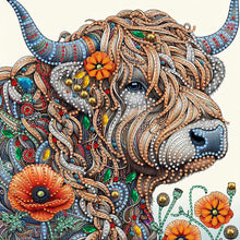 Load image into Gallery viewer, Diamond Painting - Partial Special Shaped - Poppy Highland Yak (30*30CM)
