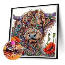 Load image into Gallery viewer, Diamond Painting - Partial Special Shaped - Poppy Highland Yak (30*30CM)
