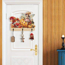 Load image into Gallery viewer, Wooden Cats Dogs 3 Hooks Diamond Painting Hook Rail Aniaml for Home Office Decor
