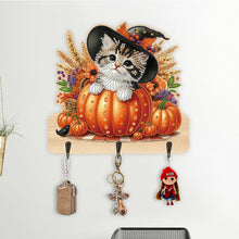 Load image into Gallery viewer, Wooden Cats Dogs 3 Hooks Diamond Painting Hook Rail Aniaml for Home Office Decor
