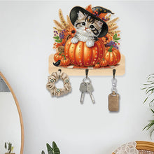 Load image into Gallery viewer, Wooden Cats Dogs 3 Hooks Diamond Painting Hook Rail Aniaml for Home Office Decor
