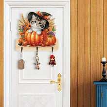 Load image into Gallery viewer, Wooden Cats Dogs 3 Hooks Diamond Painting Hook Rail Aniaml for Home Office Decor
