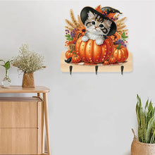 Load image into Gallery viewer, Wooden Cats Dogs 3 Hooks Diamond Painting Hook Rail Aniaml for Home Office Decor
