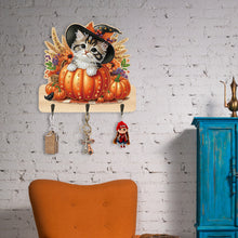 Load image into Gallery viewer, Wooden Cats Dogs 3 Hooks Diamond Painting Hook Rail Aniaml for Home Office Decor
