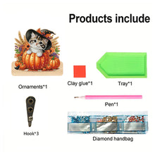 Load image into Gallery viewer, Wooden Cats Dogs 3 Hooks Diamond Painting Hook Rail Aniaml for Home Office Decor
