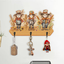 Load image into Gallery viewer, Wooden Cats Dogs 3 Hooks Diamond Painting Hook Rail Aniaml for Home Office Decor
