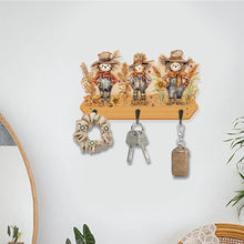 Load image into Gallery viewer, Wooden Cats Dogs 3 Hooks Diamond Painting Hook Rail Aniaml for Home Office Decor
