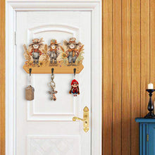 Load image into Gallery viewer, Wooden Cats Dogs 3 Hooks Diamond Painting Hook Rail Aniaml for Home Office Decor
