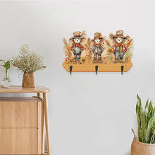 Load image into Gallery viewer, Wooden Cats Dogs 3 Hooks Diamond Painting Hook Rail Aniaml for Home Office Decor
