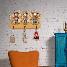 Load image into Gallery viewer, Wooden Cats Dogs 3 Hooks Diamond Painting Hook Rail Aniaml for Home Office Decor
