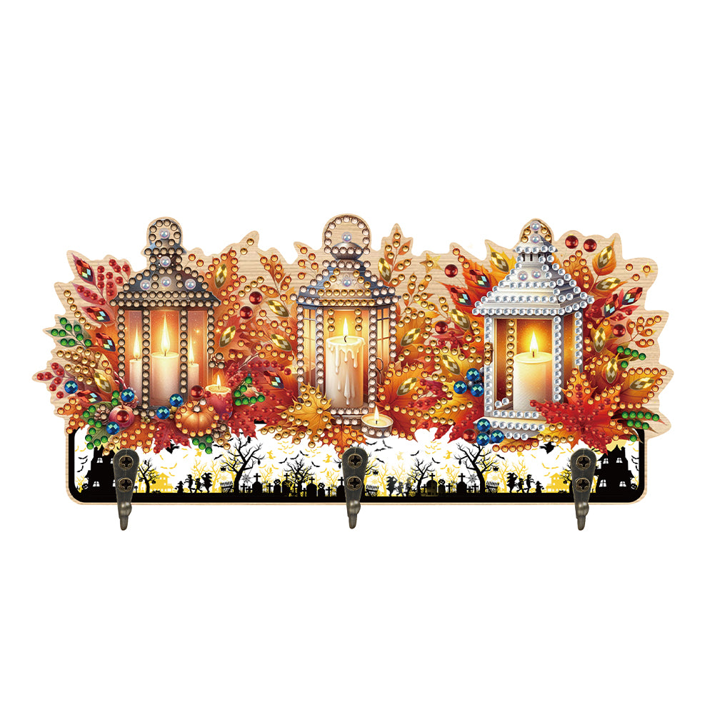 Wooden Cats Dogs 3 Hooks Diamond Painting Hook Rail Aniaml for Home Office Decor