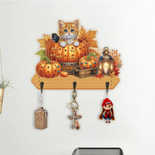Load image into Gallery viewer, Wooden Cats Dogs 3 Hooks Diamond Painting Hook Rail Aniaml for Home Office Decor

