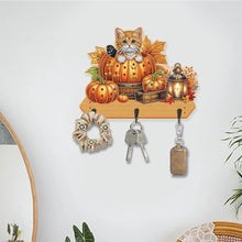 Load image into Gallery viewer, Wooden Cats Dogs 3 Hooks Diamond Painting Hook Rail Aniaml for Home Office Decor

