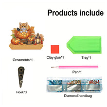 Load image into Gallery viewer, Wooden Cats Dogs 3 Hooks Diamond Painting Hook Rail Aniaml for Home Office Decor
