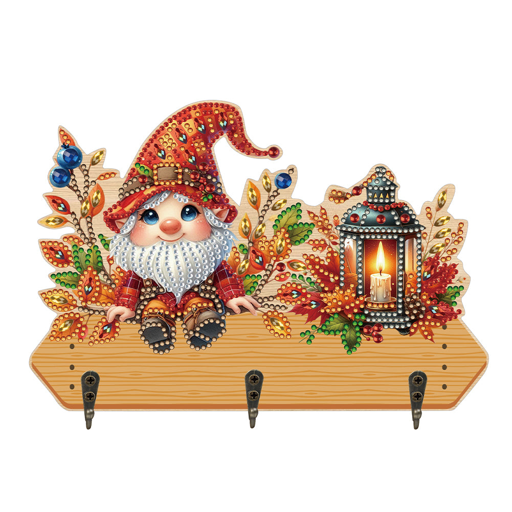 Wooden Cats Dogs 3 Hooks Diamond Painting Hook Rail Aniaml for Home Office Decor