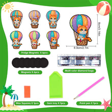 Load image into Gallery viewer, 6Pcs Acrylic Special Shape Cat Diamond Art Magnets Decals for Fridge Whiteboards
