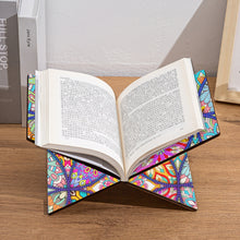 Load image into Gallery viewer, Wooden Mandala Book Display Stand Hands-Free Diamond Art Open Bookstand Portable
