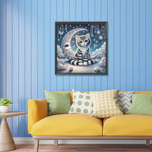 Load image into Gallery viewer, Diamond Painting - Partial Special Shaped - Moon and Cat (30*30CM)
