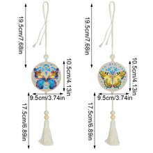 Load image into Gallery viewer, 2Pcs Wooden Double Sided Butterfly Diamond Art Hanging Tassel Pendant Decoration
