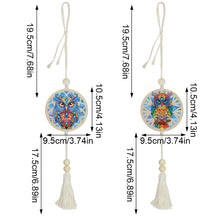 Load image into Gallery viewer, 2Pcs Wooden Double Sided Owl Diamond Art Hanging Tassel Pendant for Beginner
