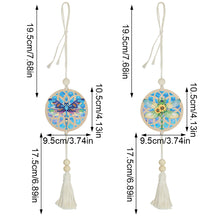 Load image into Gallery viewer, 2Pcs Wooden Double Sided Dragonfly Diamond Art Hanging Tassel Pendant Decoration
