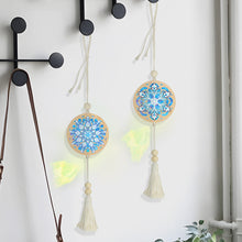Load image into Gallery viewer, 2Pcs Wooden Double Sided Snowflake Diamond Art Hanging Tassel Pendant Decoration
