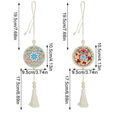 Load image into Gallery viewer, 2Pcs Wooden Double Sided Snowflake Wreath Diamond Art Hanging Tassel Pendant
