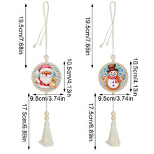 Load image into Gallery viewer, 2Pcs Wooden Double Sided Santa Claus Snowman Diamond Art Hanging Tassel Pendant
