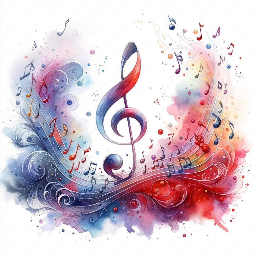 Diamond Painting - Full Round - Musical Notes (40*40CM)