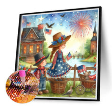Load image into Gallery viewer, Diamond Painting - Full Round - Children&#39;s Fireworks Independence Day (40*40CM)
