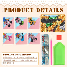 Load image into Gallery viewer, 6Pcs Mickey Mouse Diamond Painting Bookmark Corner Bookmark for Book Lovers
