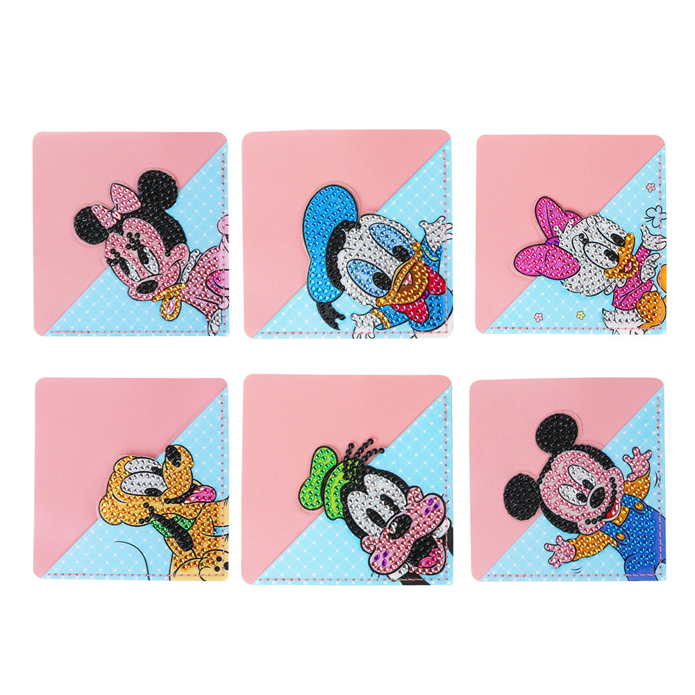 6Pcs Mickey Mouse Diamond Painting Bookmark Corner Bookmark for Book Lovers