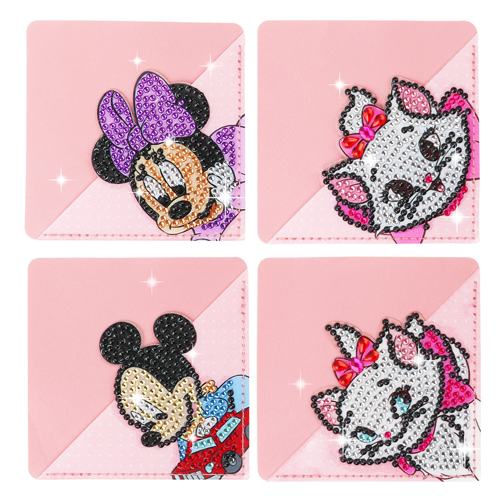 4Pcs Mickey Mouse Diamond Painting Bookmark Corner Bookmark for Book Lovers